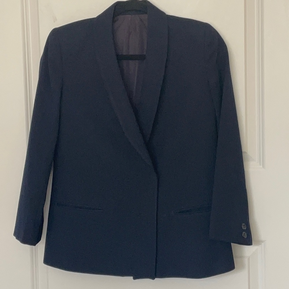 Vintage Navy Blue Wool Blazer 4